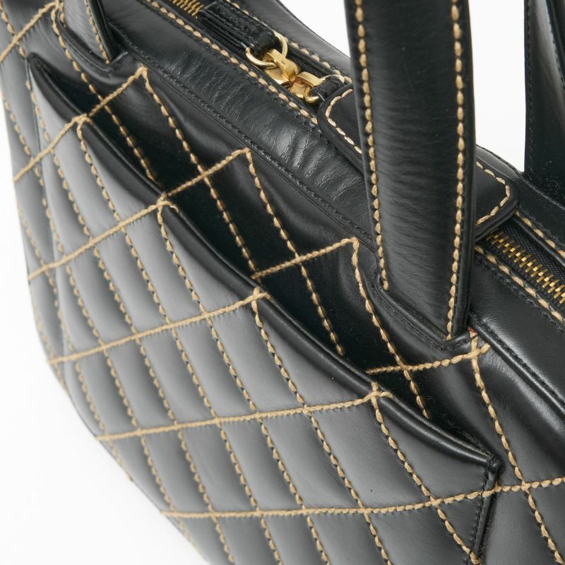 CHANEL ワイルドステッチハンドバッグ CHANEL シャネル ワイルドステッチハンドバッグ ブラック/GP
