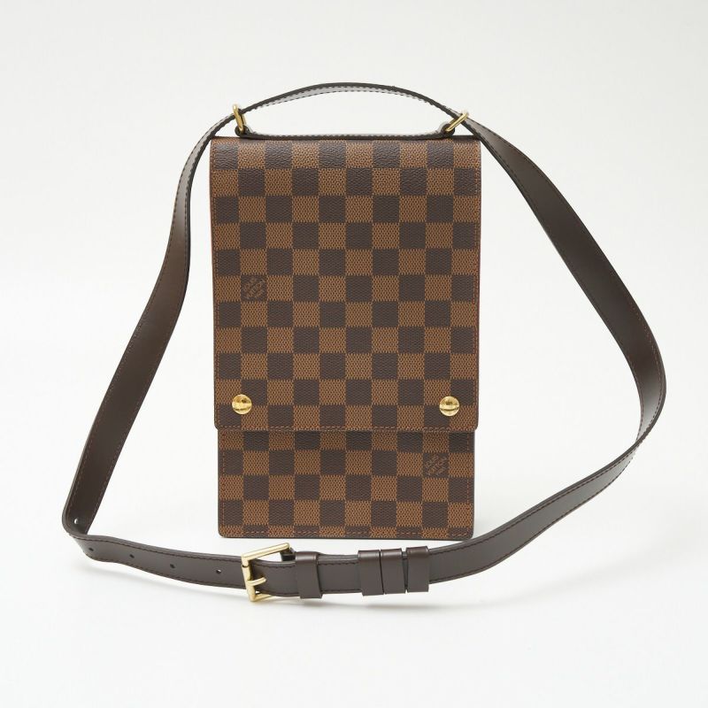 LOUIS VUITTON ルイヴィトン ポートベロー N45271 ショルダーバッグ ポシェット ダミエ・キャンバス×レザー ブラウン メンズ  レディース | MUSUBI