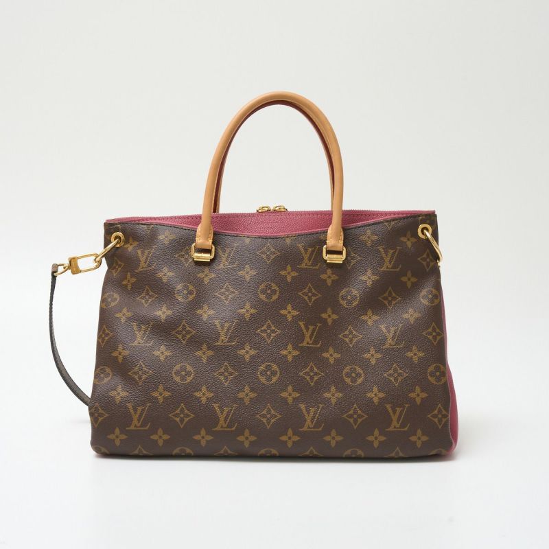 LOUIS VUITTON ルイヴィトン パラス M40906 ハンド ショルダーバッグ モノグラム・キャンバス×レザー ブラウン×オロール（ピンク）  | MUSUBI