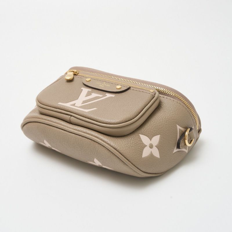 LOUIS VUITTON ルイヴィトン ミニ バムバッグ M83219 ハンド ショルダーバッグ モノグラム・アンプラント×レザー  ベージュ×ホワイト | MUSUBI