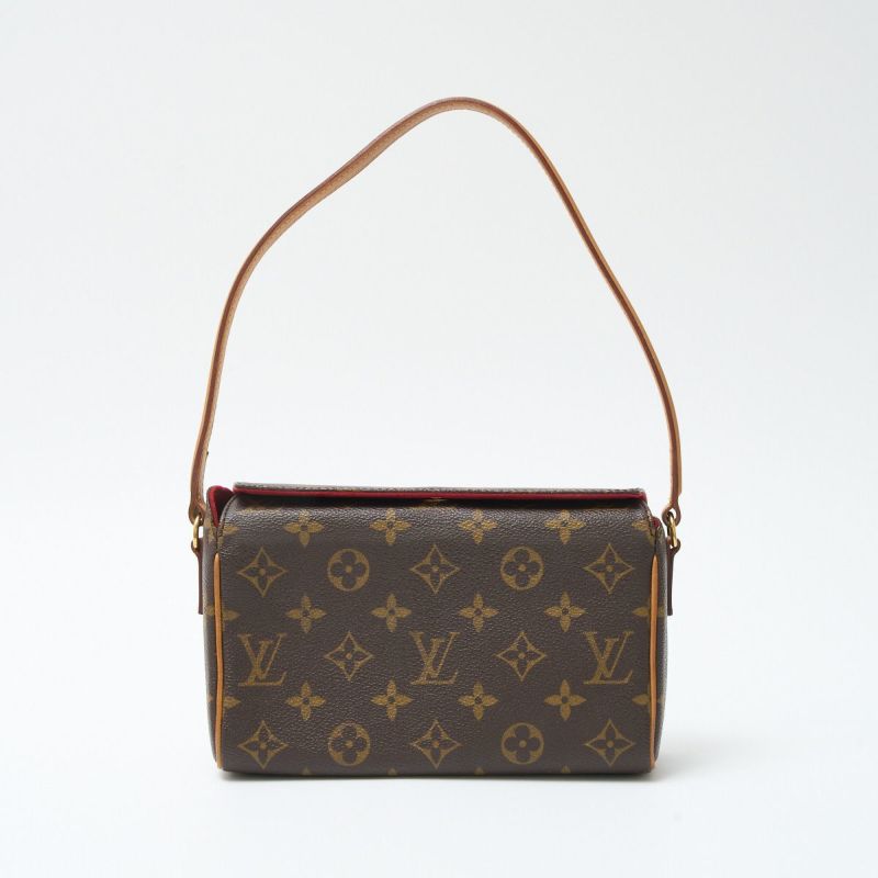 LOUIS VUITTON ルイヴィトン レシタル M51900 ミニ ハンドバッグ モノグラム・キャンバス×レザー ブラウン×レッド×ゴールド  レディース | MUSUBI